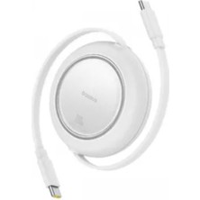MK Beykoz Baseus P10364500213-01 100W 1,5m Ree2 Pull Mini Kablolu Usb-C Şarj Kablosu Beyaz