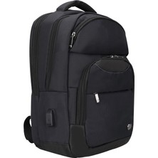 AK-SA-STR Plm Monza-Usb 17 Siyah Notebook Sırt Çantası