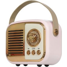 Uslucan Alışveriş Mikado MD-24BT Echoes 3W 800MAH Pembe Usb+Tf Kart+Bluetooth Destekli Klasik Retro Müzik Kutusu