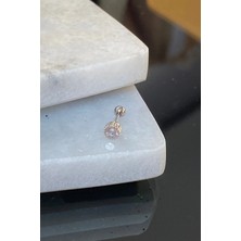 Jaida Moda Kadın 316L Cerrahi Çelik Zirkon Taşlı Yuvarlak Tragus Helix piercing