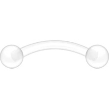 Jaida Moda Unisex Beyaz Top Uçlu Bioplastik Kaş Rook Piercing