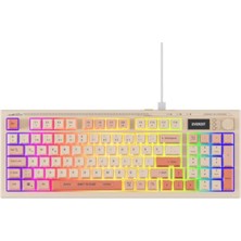 Lims Store Everest Kb-79 Silent Pro Bej-Pembe-Turuncu Sessi̇z Rgb Q Membrane Oyuncu Klavyesi