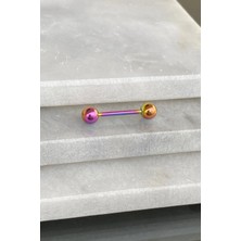 Jaida Moda Unisex Cerrahi Çelik Hologram Dil Piercing