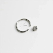 Jaida Moda Kadın Gümüş Paslanmaz Çelik Zirkon Halka Helix Piercing