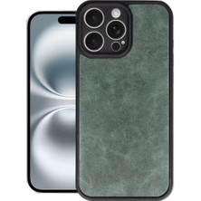 xirshop Iphone 16 Pro Max Kılıf Aras Deri Kapak - Koyu Yeşil