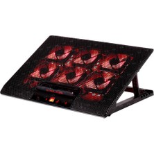 Rory Tx Txacnbred Red Alert 6 LED Fanlı Dijital Fan Kontrolcülü, Yükseklik Ayarlı Sogutucu