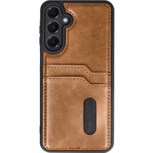 xirshop Samsung Galaxy A16 5g Kılıf Sara Kartvizitli Deri Kılıf - Taba