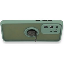 No35 Newface Samsung Galaxy S20 Ultra Kılıf Montreal Yüzüklü Silikon Kapak - Yeşil