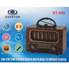 No35 Everton RT-658 Bluetooth Fm-Usb-Tf-Aux Şarjlı Nostaljik Radyo