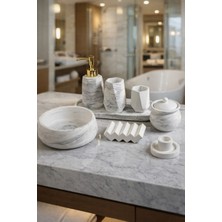 Feyza Design Mermer Dokulu 8'li Banyo Seti, Dekoratif Aksesuarlar