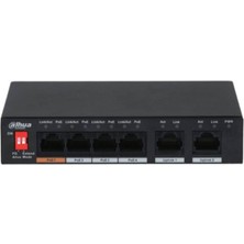 Novis Liora Dahua PFS3006-4ET-60 6 Port 10-100 (4 Poe + 2fe Uplınk Toplam 60W Poe)