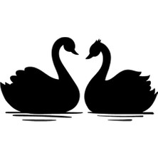 Ruselland Kuğu Çifti Sticker 20 x 10 cm