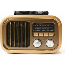 Cash Dukkan Everton RT-877 Güneş Enerji Panelli Bluetooth Fm-Usb-Tf-Aux Şarjlı Nostaljik Radyo