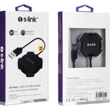 S-Link Swapp SW-U212 Siyah USB 2.0 4 Port Hub Kablolu Çevirici Adaptör