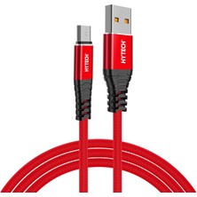 Stylmenplus Hytech HY-X210 3A Micro USB 1m Kırmızı Data + Sarj Kablosu