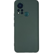 No35 Newface Infinix Hot 11S Kılıf Nano Içi Kadife Silikon - Koyu Yeşil