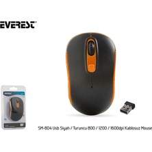 Maxdora Everest SM-804 USB Siyah-Turuncu 800-1200-1600DPI Kablosuz Mouse