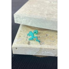 Jaida Moda Unisex Çelik Yeşil Kurbağa Figürlü Tragus Helix Kıkırdak Piercing