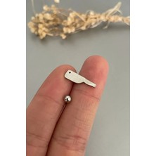 Jaida Moda Unisex Gri 316L Cerrahi Çelik Balta Figürlü Tragus Helix Piercing