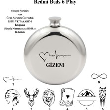 Gizmo Vibe Kişiye Özel Çelik Yuvarlak 5 Oz 150 ml Içki Matarası Özel Desen/ Tasarımlı