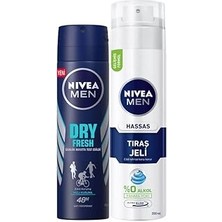 SHC4200 Men Erkek Sprey Deodorant Dry Fresh 72 Saat Anti-Perspirant Koruma 150ML ve Men Hassas Tıraş Jeli 2