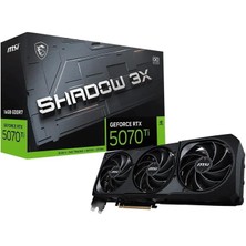 Negok Msi Geforce RTX5070TI 16G Shadow 3x Oc 16GB Gdrr7 256 B DX12 Pcie 5.0 X16 (3xdp 1xhdmi) Ekran Kartı