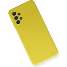 No35 Newface Samsung Galaxy A52 Kılıf Nano Içi Kadife Silikon - Sarı
