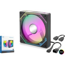 Stylmenplus Nodar ND2652 Kasa Fanı 5pro Iç ve Dış Parıltı Argb 12CM Siyah