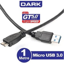 Novis Liora Dark DK-CB-USB3MICROB 1mt USB 3.0 - Micro B Taşınabilir Disk Kablosu