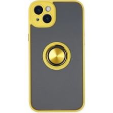 xirshop Iphone 14 Kılıf Montreal Yüzüklü Silikon Kapak - Sarı