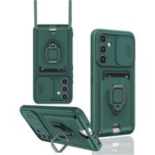 xirshop Samsung Galaxy A05S Kılıf Zuma Kartvizitli Yüzüklü Silikon - Yeşil