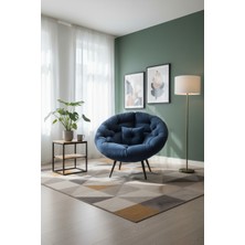 AVYNA Elysia Premium Tekli Koltuk Berjer & Yatak Olabilen Minder - Tay Tüyü Kumaş - Lacivert