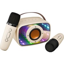 Paxteks Mikado MD-57BT Endless 5W Bej Tf + USB + Aux + Bt Destekli 2 Wireless Karaoke Mikrofon 1200MAH