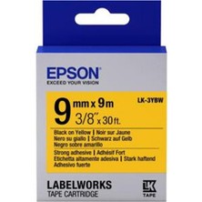 Maxdora Epson Lk-3ybw Güçlü Yapışkanlı Sarı Üzeri Siyah 9mm 9metre Etiket