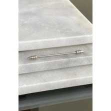 Jaida Moda Unisex Gri Spayk Punk Model Cerrahi Çelik Industrial Köprü Piercing