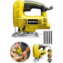 Schatz 550W Sjs Metal Şanzıman 5 Kademe Devirli Pandül Ayarlı Bakır Sargılı Dekupaj Testere Makinesi Sarı