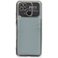 No35 Newface Xiaomi Redmi 10C Kılıf Razer Lensli Silikon - Gümüş