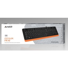 Negok A4 Tech FK10 Q USB Fsytyler Turuncu Tr Fn-Mmedya Klavye
