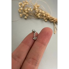 Jaida Moda Unisex Zirkon Taşlı Ok Işareti Tragus Helix Çelik Piercing