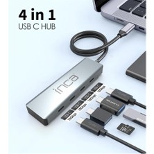 Cash Dukkan Inca Itpt-4tx 4 Port Type-C 3.1 Veri Ile3.1 10 Gbps Type-C Çoklayıcı Kablo Uzunluğu 15CM