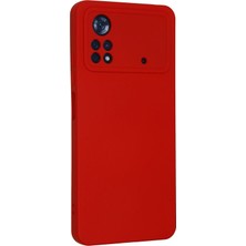 No35 Newface Xiaomi Poco X4 Pro 5g Kılıf Nano Içi Kadife Silikon - Kırmızı