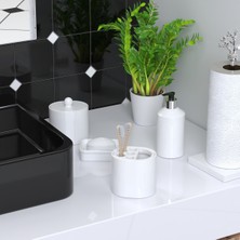Feyza Design Kompozit Granit 3'lü Banyo Seti, Hazneli, Sıvı ve Diş Fırçalık