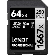 Professional 64 GB 1667X Sdxc Hafıza Kartı (250MB/S-80MB/S)