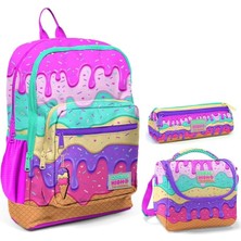 High Renkli Dondurma Üçlü Ilkokul Okul Çanta Seti