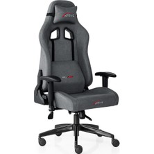 15'li Plus Profesyonel Oyuncu Koltuğu Kumaş Gri/siyah