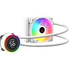OEM Rampage Helıos C13 Beyaz 120MM LGA1700/AM5 Soket Sıvı Soğutmalı Cpu Fan Sıcaklık Göstergeli