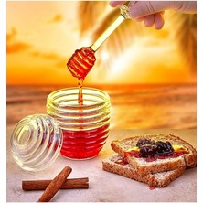 Şekilli Kaşıklı 3 Parça Kristal Bal Kavanozu Mika Kavanoz Bal ve Reçel Kavanoz Kahvaltılık