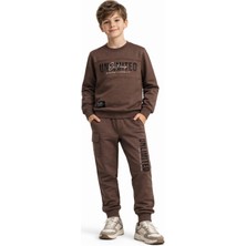 Baglan Erkek Çocuk Önü Baskılı Sweatshirt ve Eşofman Alt Takım BGL-ST05247