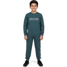 Baglan Erkek Çocuk Önü Baskılı Sweatshirt ve Eşofman Alt Takım BGL-ST05248