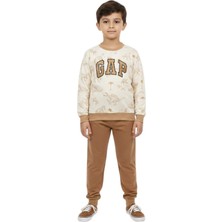 Baglan Erkek Çocuk Önü Baskılı Sweatshirt ve Eşofman Alt Takım BGL-ST05251
